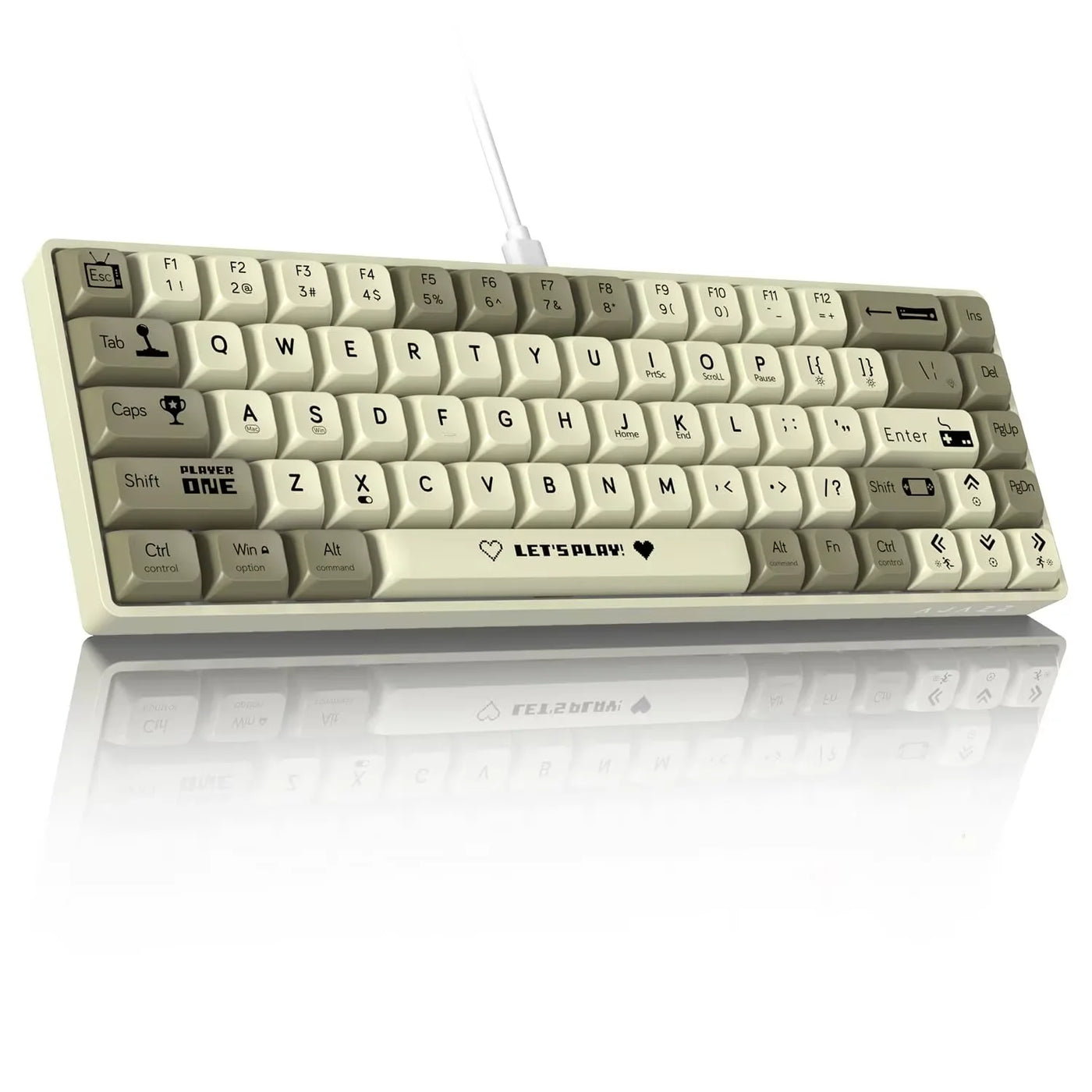 AK680 Teclado mecánico con cable, diseño compacto 60%, 68 teclas completas, retroiluminación RGB intercambiable en caliente, teclado para juegos para PC/portátil