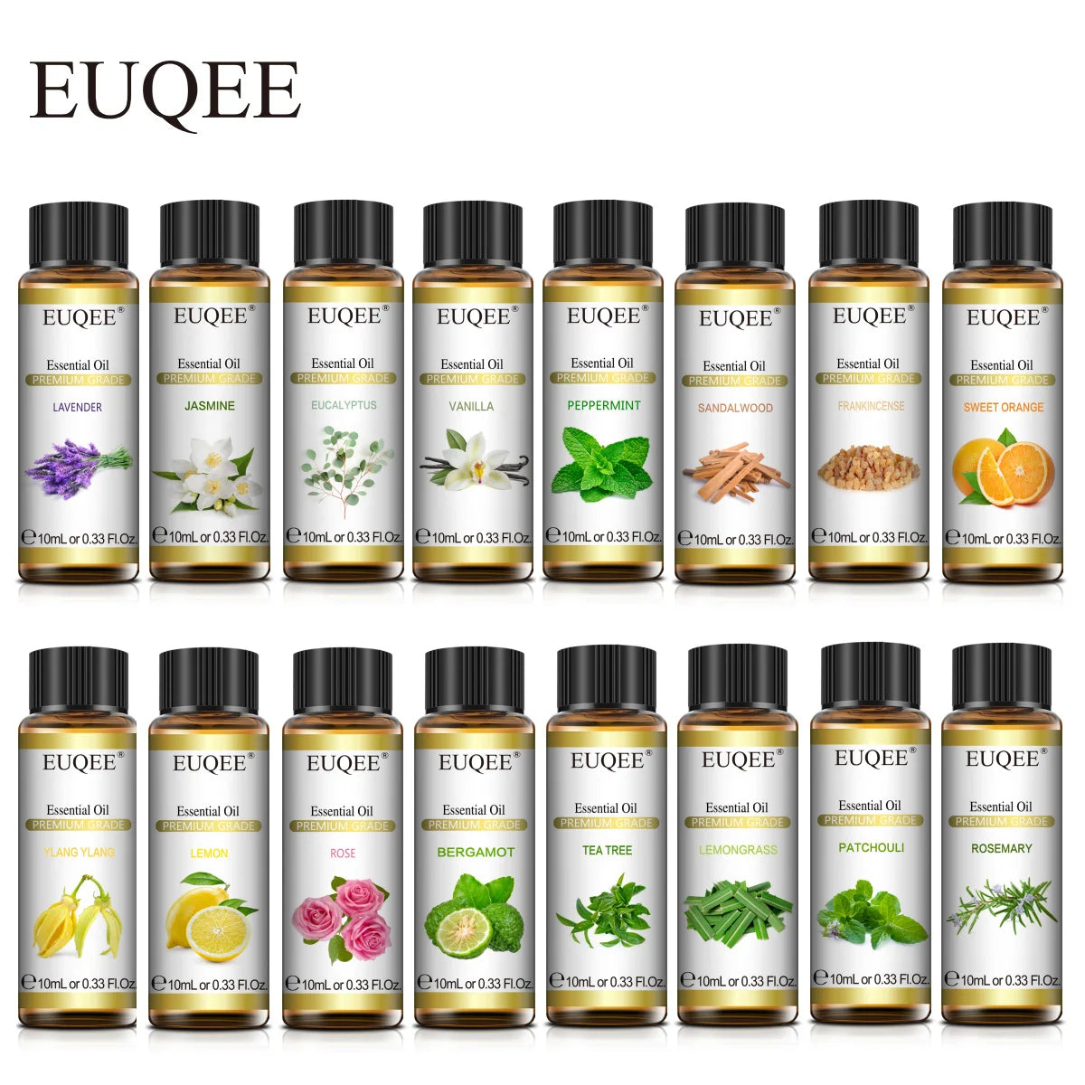 AROMAS Aceite esencial de plantas naturales de 10Ml con gotero para difusor humidificador aceites esenciales de lavanda jazmín eucalipto vainilla