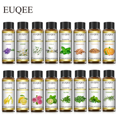 AROMAS Aceite esencial de plantas naturales de 10Ml con gotero para difusor humidificador aceites esenciales de lavanda jazmín eucalipto vainilla